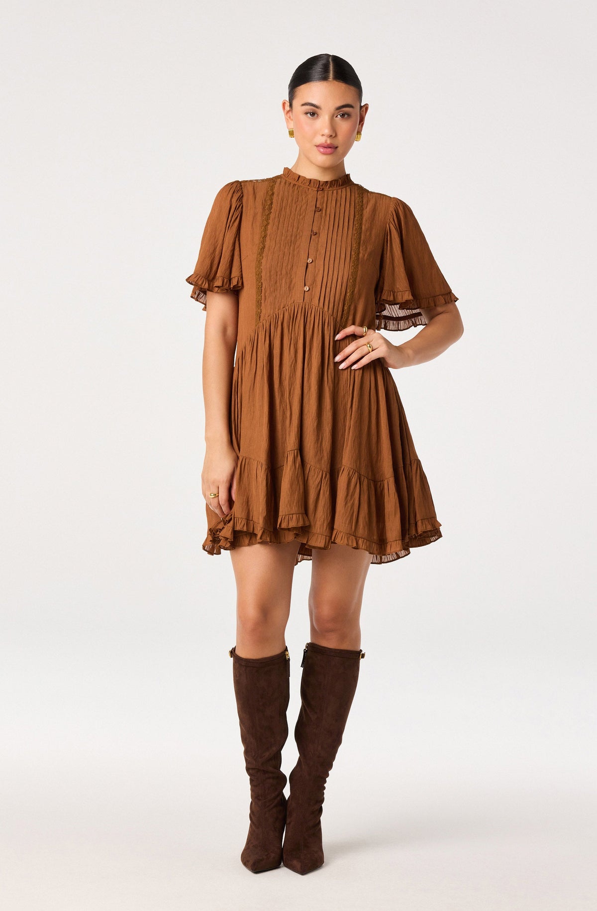 Randi Pintuck Mini Dress