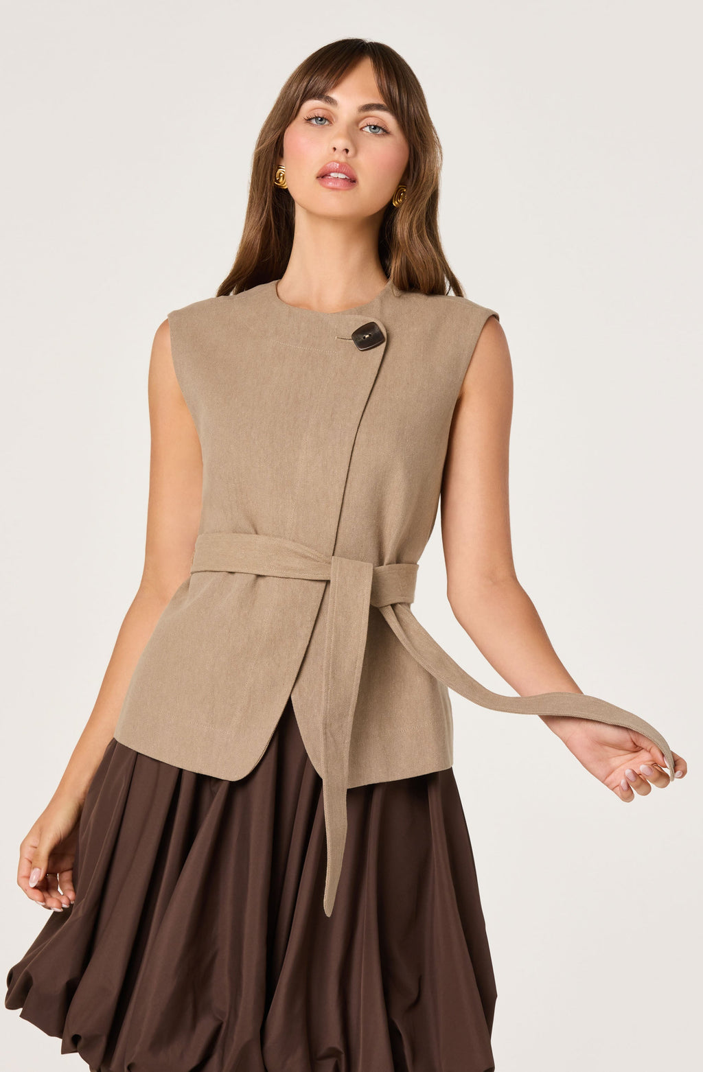Darrien Belted Asymmetric Vest