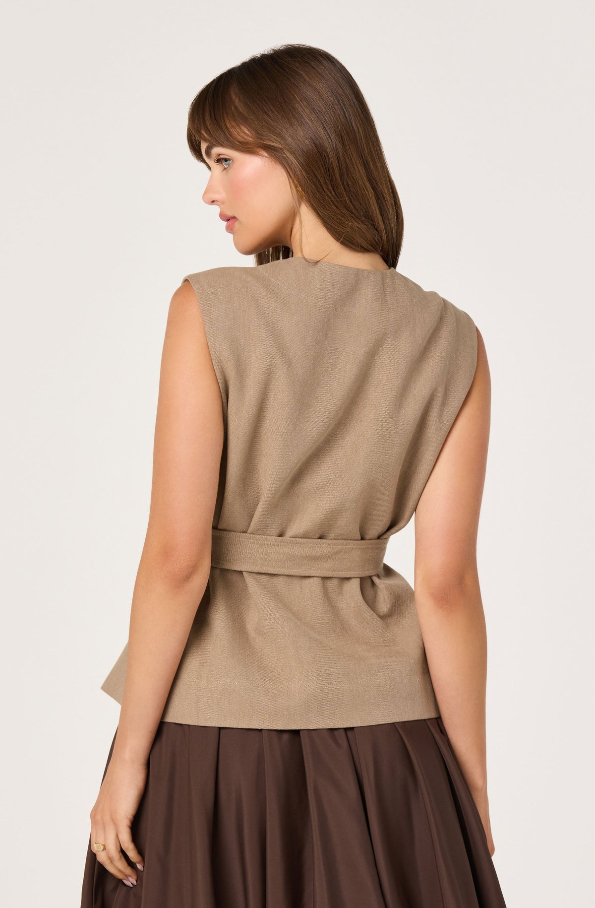 Darrien Belted Asymmetric Vest