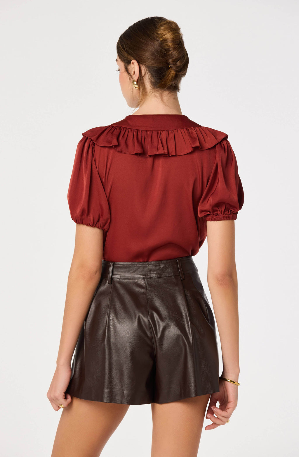 Zayne Ruffle-Collar Babydoll Blouse