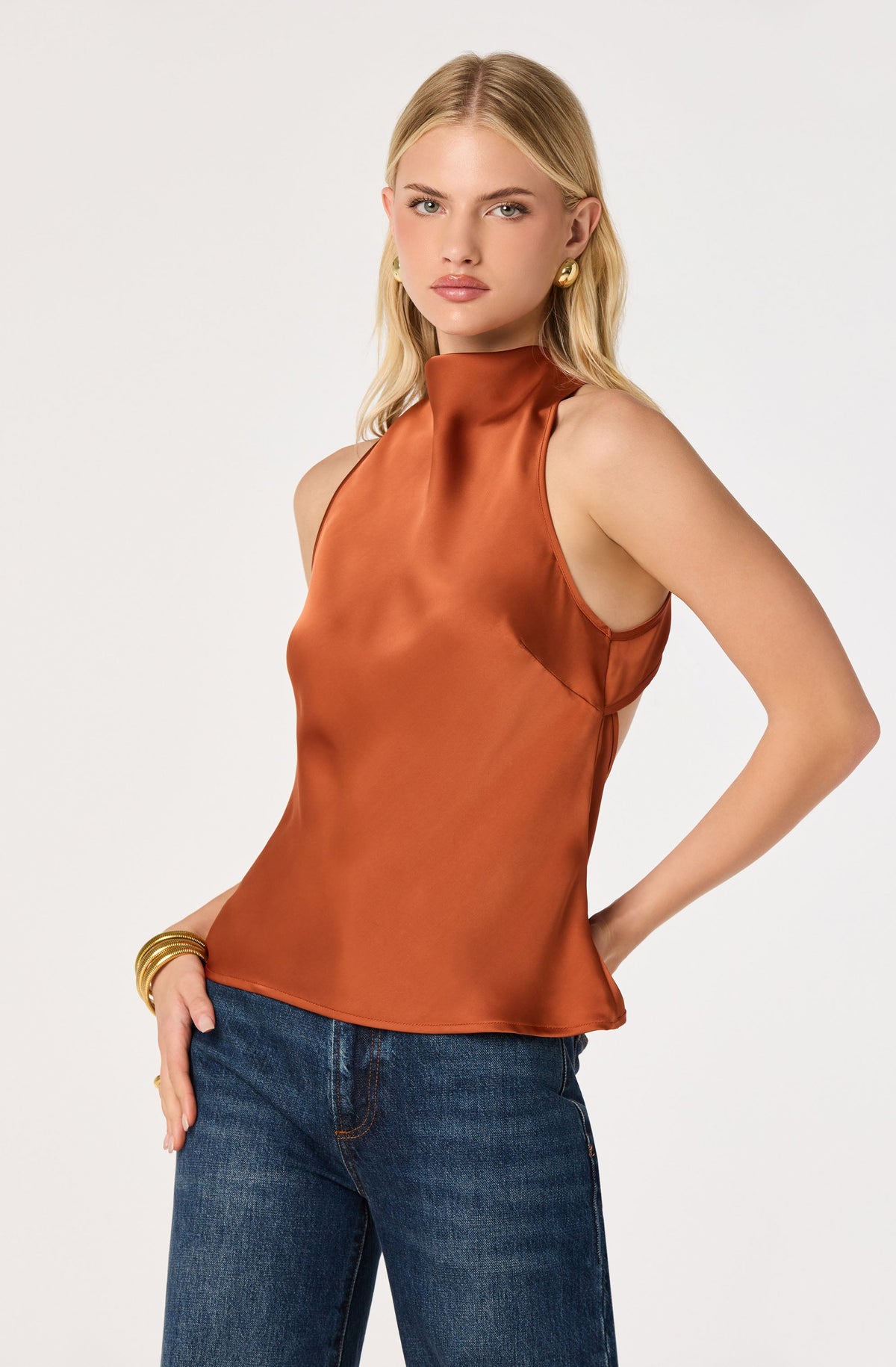 Shyann Cowl-Neck Halter Top