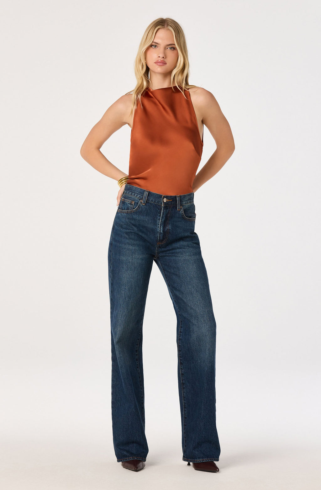 Shyann Cowl-Neck Halter Top