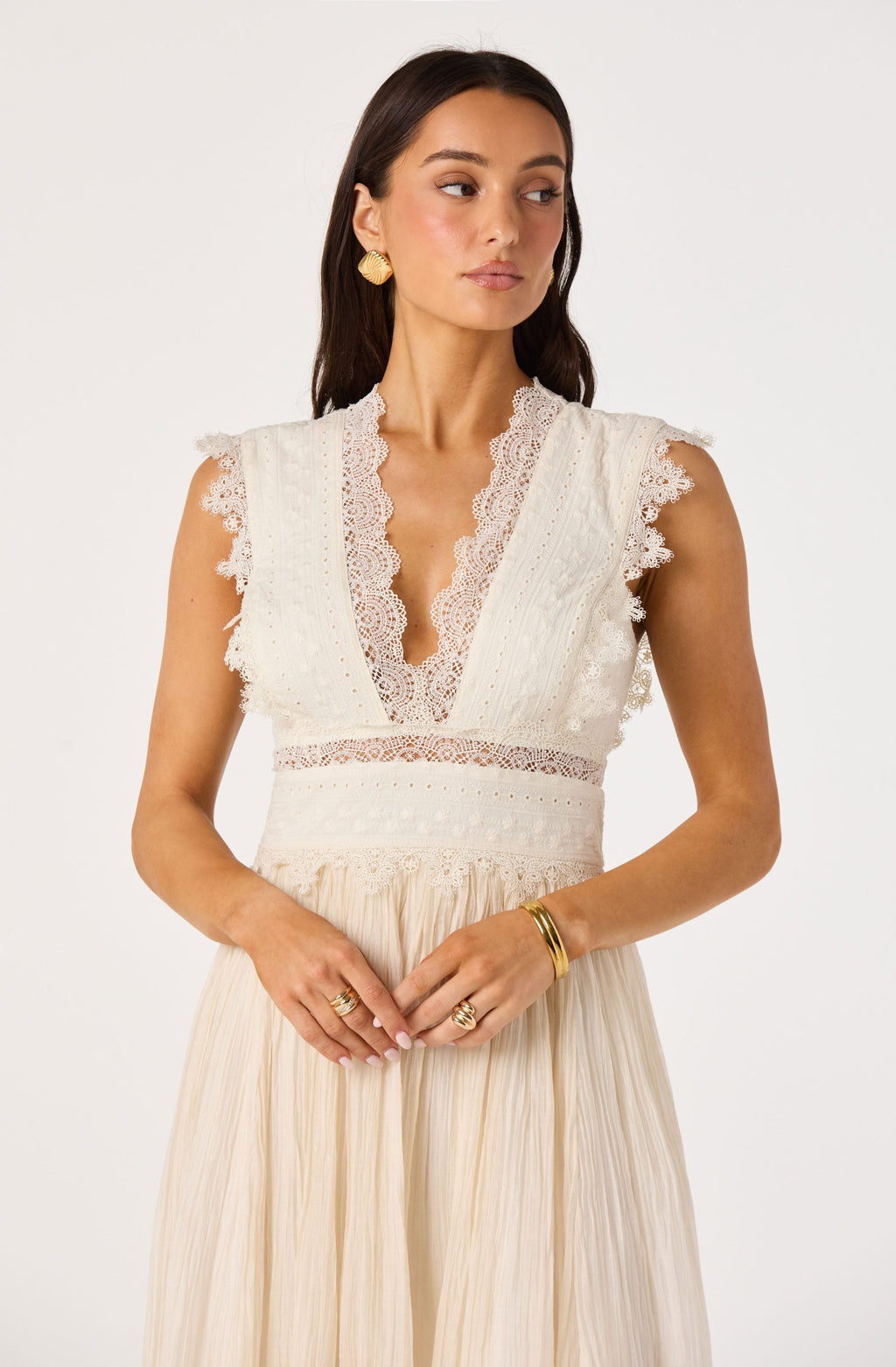 Eloise Eyelet Lace Midi Dress