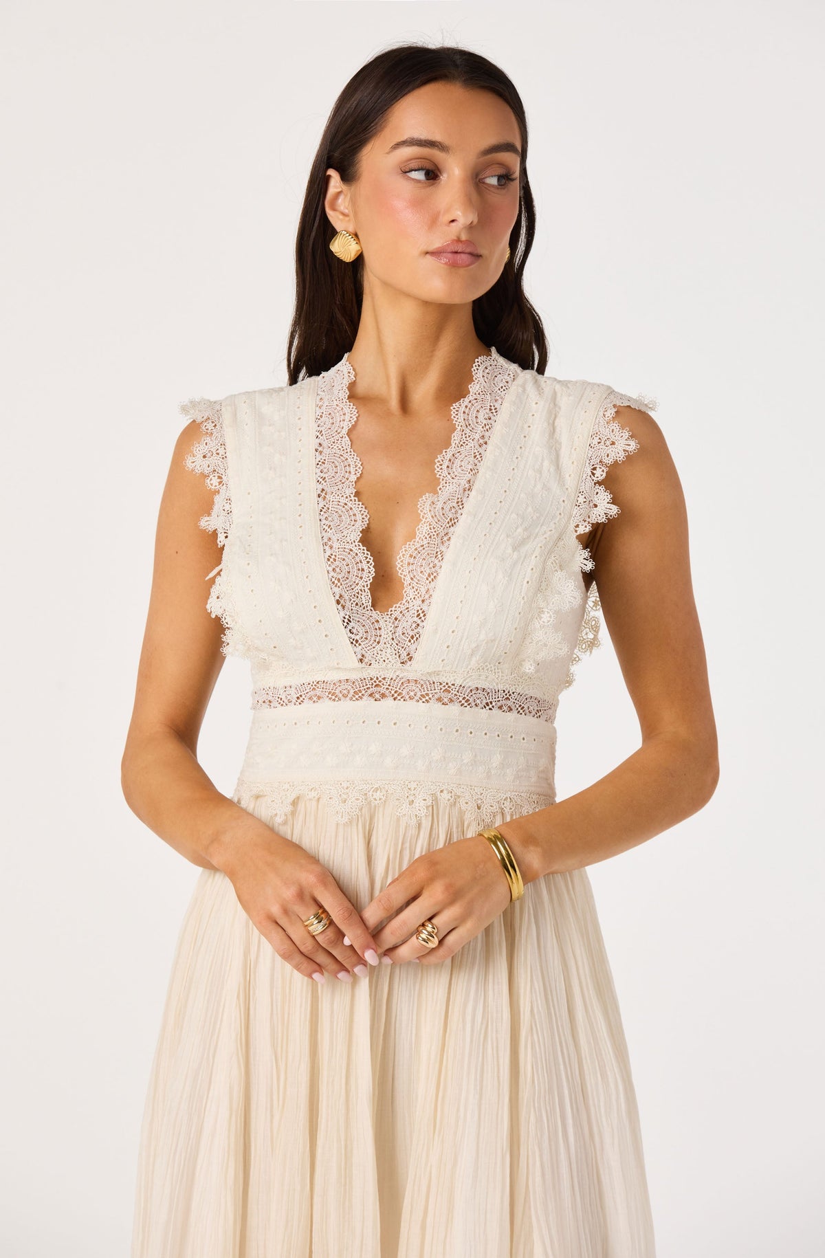 Eloise Eyelet Lace Midi Dress