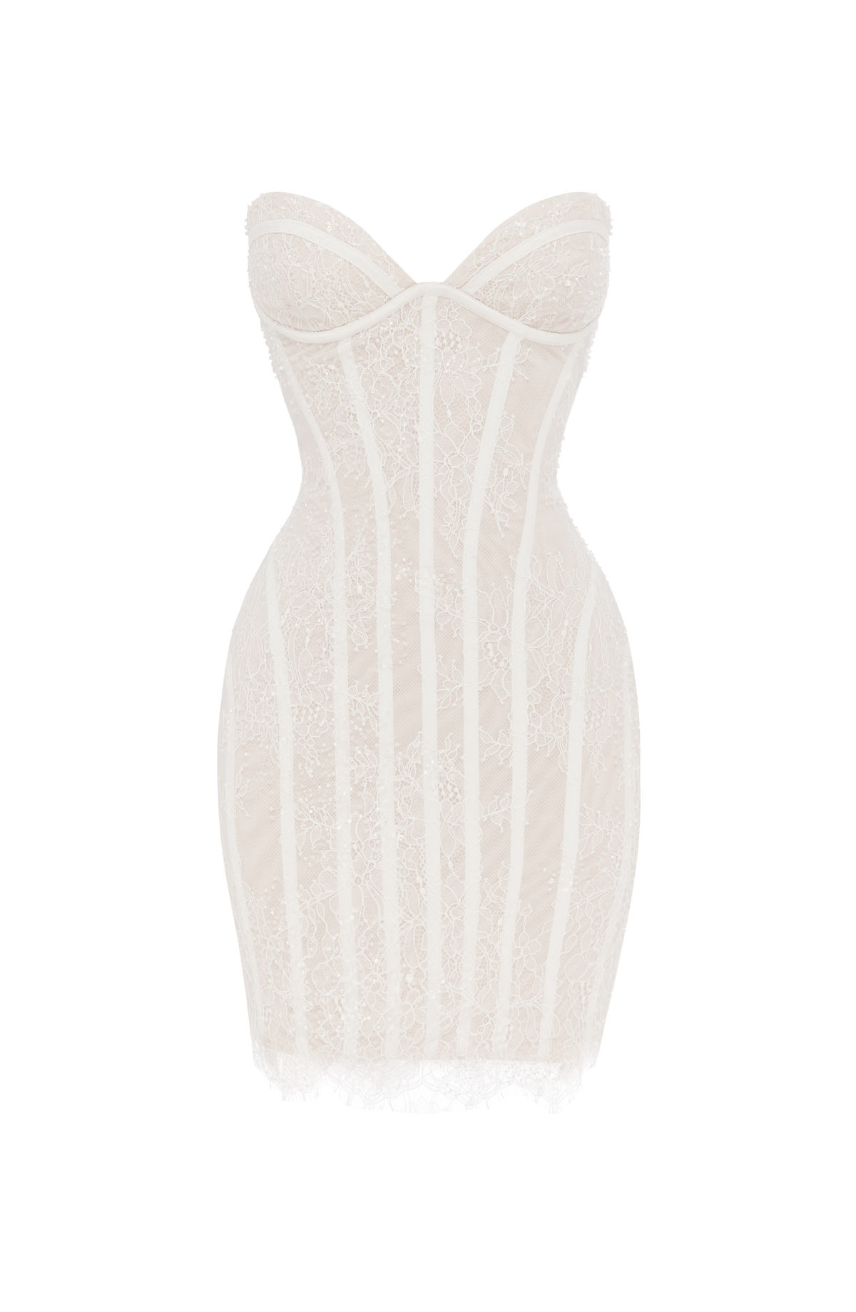 Sian Mini Dress - Ivory Embellishment